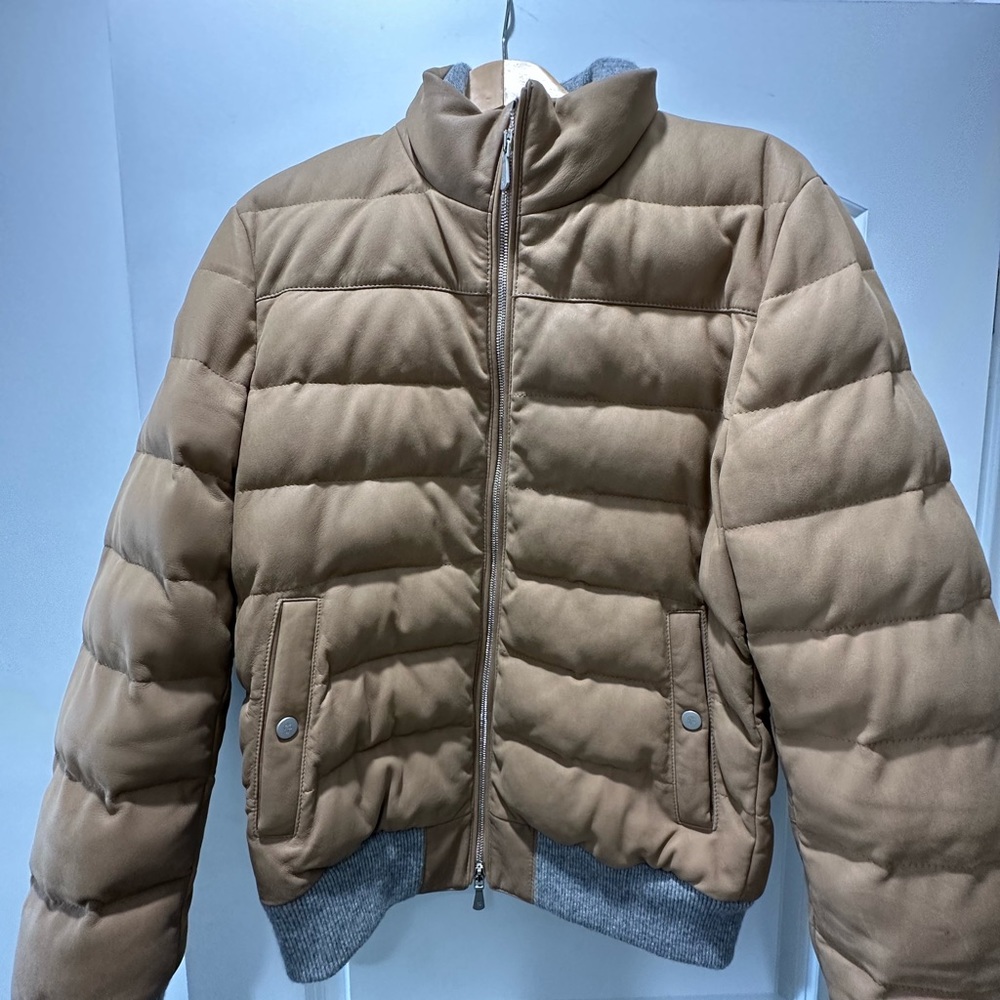 Brand new Elventy men’s leather jacket puffer